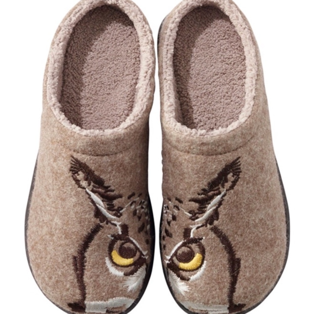 L.L. Bean Women’s Daybreak Scuffs, Motif Taupe Owl